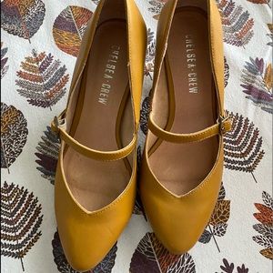 Chelsea Crew Mary Jane Mustard Heels